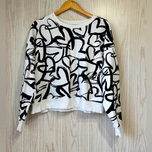 Maeve by Anthropologie Pullover Sweatshirt - Heart Print - Size Large - EUC - Picture 1 of 3